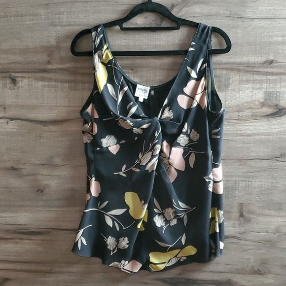 Armani Collezioni Tops - Armani Collezioni Black Floral Tank
